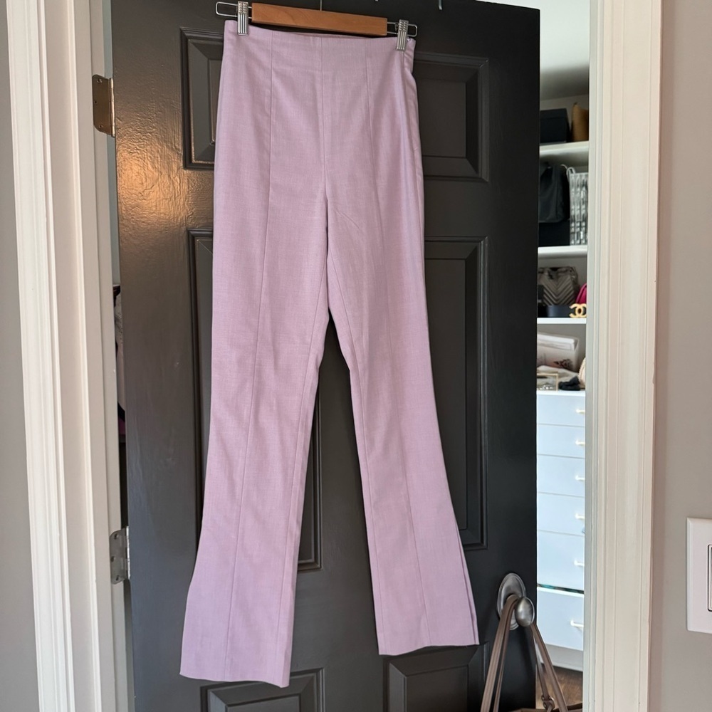 Zara Women's Cropped Flare Pants in lilac - Picture 2 of 4
